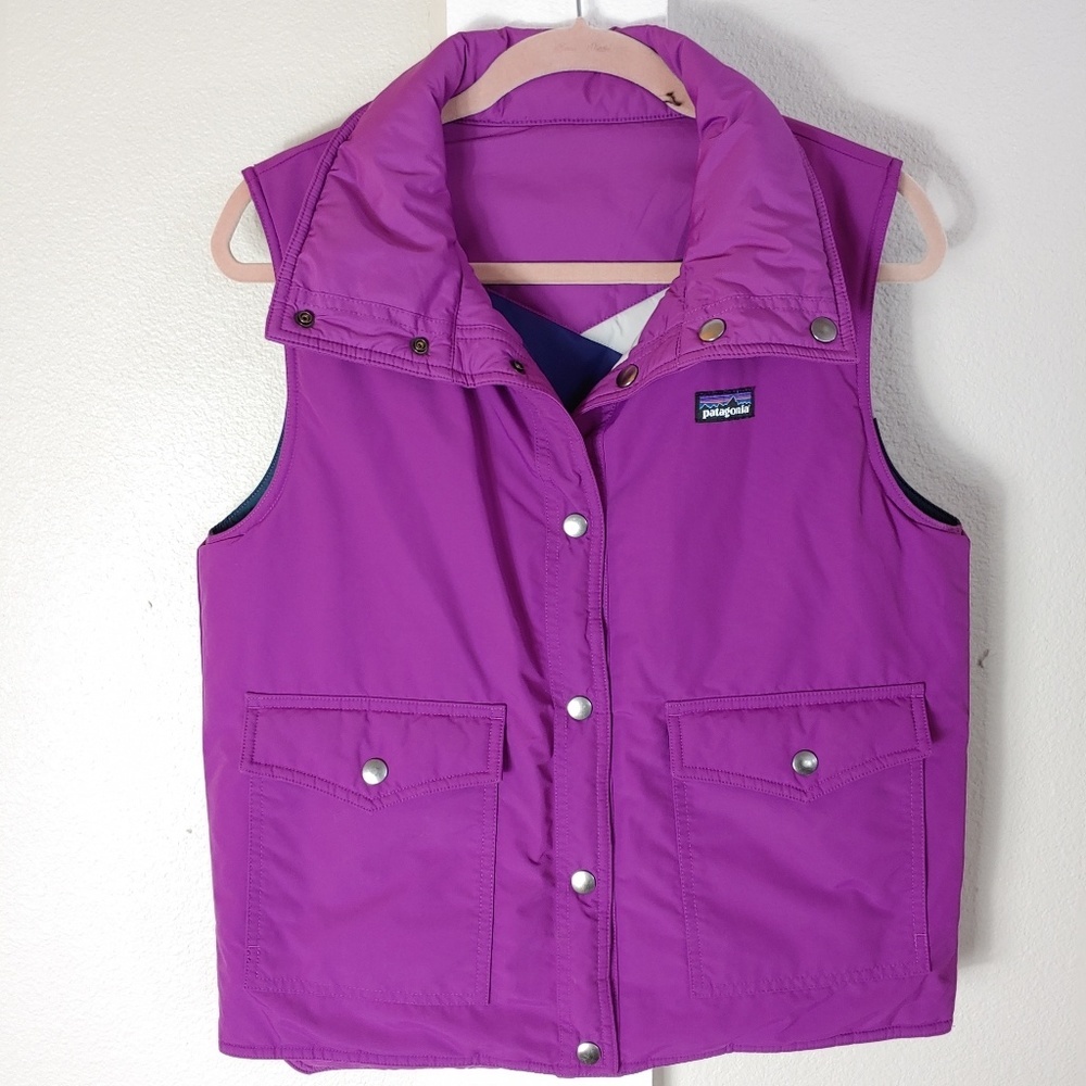Patagonia Reversible Puffer Vest Purple Chevron M